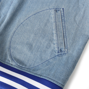 Chaqueta Bomber de Lana Griega Sigma, Estilo Universitario, Color Block, Ropa Urbana, Impermeable, Reversible, Unisex, Bolsillos con Ribete de Punto en la Parte Delantera - Product Image 3