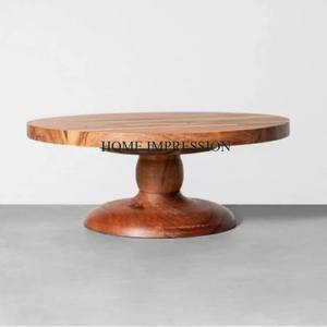 Proveedor de origen indio que vende diseño elegante decoración de boda mesa de comedor soporte de Pedestal de pastel de madera y mármol a la venta - Product Image 5