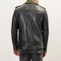 Veste en cuir de mouton vintage punk de haute qualité pour hommes, veste de motard en denim d'hiver respirante, doublure en coton ONYX INDUSTRY