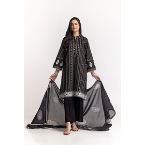 Cambric Cotton <b>Block</b> <b>Printed</b> Salwar Kameez and Dupatta Pakistani-Indian Style KDS-22087 - Product Image 2