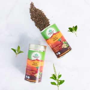 Tisane Tulsi Thé au gingembre 100g Étain Servir comme un délicieux quotidien qui apaise l'esprit comme il guérit le corps - Product Image 1