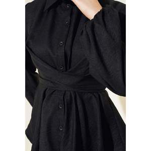 เสื้อผูกด้านหน้าสีดำ - Product Image 4