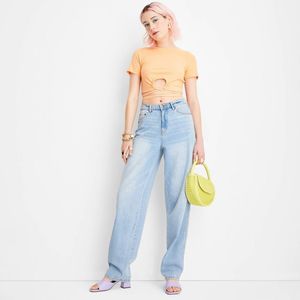 Jeans Baggy da Donna Future Collective Alani Noelle Blu a Vita Media, Taglia 10 - Pantaloni in Denim Traspiranti e Lavabili, Stile Semplice e alla Moda - Product Image 3