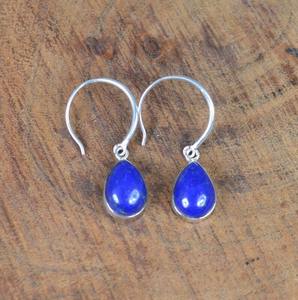 925 boucles d'oreilles classiques en argent massif bijoux pour femmes 925 en argent Sterling Lapis pierres précieuses Style Boho boucles d'oreilles faites à la main cadeau maman - Product Image 4