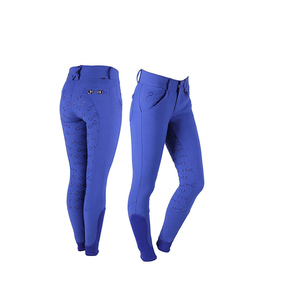 Culotte d'équitation pour femmes d'approvisionnement d'usine avec matériau en cuir de patch de genou en silicone pour la protection sportive directe de l'Inde - Product Image 4