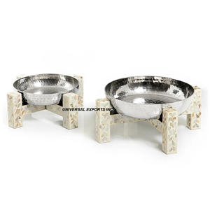 Ensemble de deux bols à chocolat avec support en nacre, forme ronde, design luxueux, nouveau bol à chocolat - Product Image 2