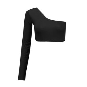 Camiseta Corta de Un Solo Hombro para Mujer, Estilo Casual, Deportiva, Holgada, Transpirable, Personalizable (OEM) - Product Image 5