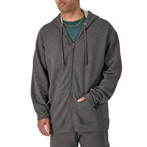 Vêtements de sport d'hiver 2024 pour hommes, veste à capuche décontractée à motif uni avec fermeture éclair, sweat-shirt thermique 100% coton - Product Image 5