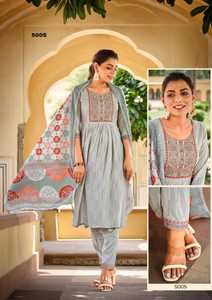 Tenue traditionnelle indienne, dernière création, Kurti en rayonne Liva avec pantalon et dupatta, avec travail imprimé numérique, exportateur mondial - Product Image 2