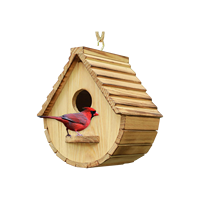 Nichoir Classique en Bois de Pin Massif de Haute Qualité, Durable, Sûr, Chaud, Écologique, à Suspendre en Extérieur pour Jardin, Surface Peinte