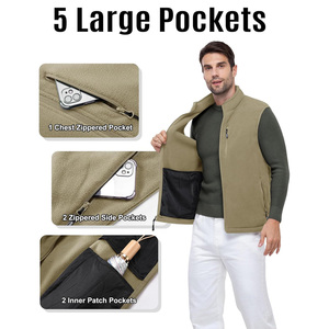 Gilet en polaire pour l'extérieur avec logo personnalisé, impression, broderie, veste chaude sans manches, vêtements de mode d'hiver, fabricant OEM - Product Image 3