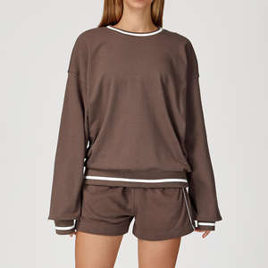 Sudadera con capucha de bloque de color personalizada, Sudadera ligera y transpirable para deportes al aire libre, Sudadera de cuello redondo a prueba de viento y sin costuras - Product Image 3