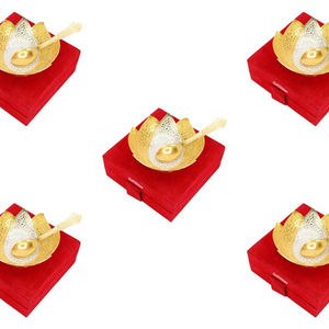 ชามเสิร์ฟดอกบัวชุบทองเงินขนาด4นิ้วคุณภาพระดับพรีเมี่ยมชามทองเหลืองสำหรับเป็นของขวัญของขวัญคืนสำหรับพิธีขึ้นบ้านใหม่ - Product Image 3