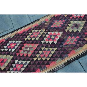 Alfombra Vintage de 2.9x10.3 pies, Alfombra Turca, Alfombra Oriental de Lana Roja Marrón - Product Image 4