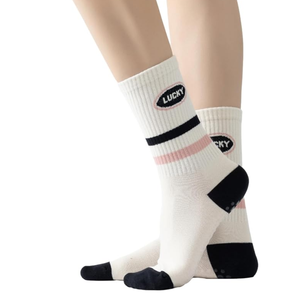 Calcetines Antideslizantes Personalizados para Pilates y Yoga, con Rayas Multicolores, Desechables, de Mezcla de Algodón para Otoño, Venta al Por Mayor de Fábrica - Product Image 6