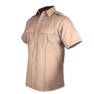 Camisa de vuelo de algodón 100% resistente a las arrugas con botones delanteros bolsillo de bolígrafo dobladillo recto - Product Image 1