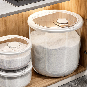 WANUO 5/10/15/25/30kg Capacity <strong>Flour</strong> Storage <strong>Container</strong> Food-Grade Plastic <strong>Flour</strong> <strong>Container</strong> Kitchen Insect-proof <strong>Flour</strong> <strong>Container</strong> - Product Image 1