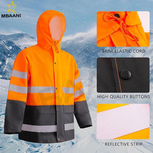 Rain Suit For Men & Women Waterproof Heavy Duty Rain Gear Reflective Jacket for Fishing Outdoor Work <b>Raincoats</b> - Product Image 4