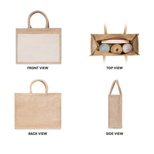 Bolsa de Yute Biodegradable con Bolsillo, Ecológica y Elegante para Uso Diario, Regalos, Publicidad, Kits Corporativos - Product Image 2
