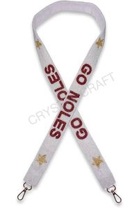 Sangles de sac en perles de rocaille en or blanc personnalisables Accessoires de mode avec forme et design personnalisés Sangle de sac à main perlée - Product Image 5