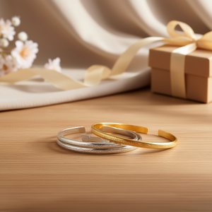 Stylish Gold and <b>Silver</b> Plated Fashion <b>Cuff</b> <b>Bracelet</b> for Retail and Gift Giving - Product Image 3