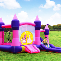 Château gonflable sur mesure OEM pour enfants, pour fêtes familiales intérieures et extérieures, avec toboggan et zone de saut, en tissu Oxford