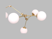 Lustre Sputnik en laiton, style moderne du milieu du siècle, huit bras, abat-jour en métal, lumière LED, élégant luminaire de plafond rétro pour la maison, le bureau