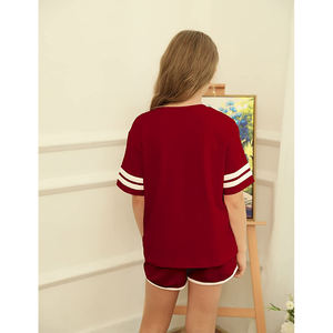 เสื้อผ้าเด็กผู้หญิงชุดเสื้อยืดแขนสั้น2ชิ้นชุดฤดูร้อนของเด็กผู้หญิงกางเกงขาสั้นนักขี่จักรยานและเสื้อยืด2022 - Product Image 3