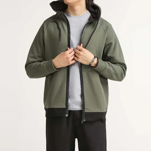 Sweat à capuche uni élégant pour hommes, sweat-shirt respirant à fermeture éclair, vêtements de sport décontractés confortables avec impression numérique brodée - Product Image 2