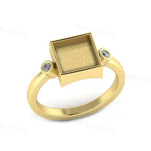 Anillo DE BODA DE MONTAJE semi de alta calidad de Plata de Ley 925, joyería de piedra con bisel, componente de hallazgos de joyería en blanco Simple de circón - Product Image 1