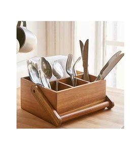 <b>Vintage</b> design home decor wooden cutlery holder prime quality wooden cutlery holder for <b>kitchen</b> <b>accessories</b> at good price - Product Image 2