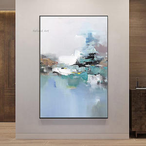 Handgeschilderde Kunst Kleurrijk Mes Schilderij Blauw Abstract Handgemaakt Olieverfschilderij Canvas Woonkamer Muur Mode Decoratief - Product Image 4