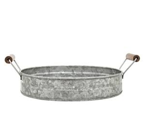 Vente en gros Plateau de service rectangulaire en métal galvanisé, fer et zinc, style fermier élégant pour la décoration intérieure et le rangement de la cuisine - Product Image 1