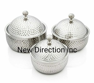 Casseroles isolées avec finition émaillée, service de plats chauds en acier inoxydable, fait main, design de créateur, pour la maison - Product Image 5