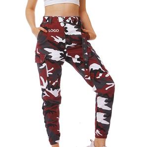 เอวยางยืดยืดสีชมพูระบายอากาศกางเกงคาร์โก้หลายกระเป๋าขายส่งระบายอากาศขนาดบวกบางออกกําลังกายยิมโยคะสวมใส่ - Product Image 4