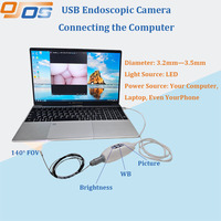 Cámara USB HD para Broncoscopio y Cistoscopio, Sistema de Cámara de Inspección Impermeable con Amplio Campo de Visión de 140° °