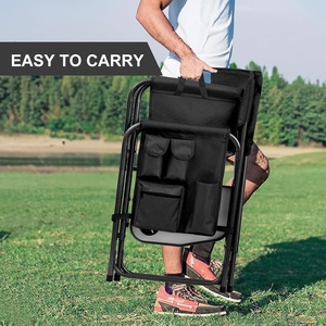 Registi sedia portatile pieghevole con tavolino portabicchieri pieghevole sport all'aperto per direttori da giardino con tasca laterale - Product Image 2