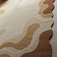 Handmade Modern Abstract Wool Rug Custom Size Irregular Wavy Beige Brown Carpet for Home Living Room Bedroom Picnic Floor Mat