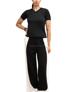 Camiseta de manga corta ajustada para mujer de talla XL, estilo deportivo de calidad superior, diseño estampado transpirable, punto sólido - Product Image 4