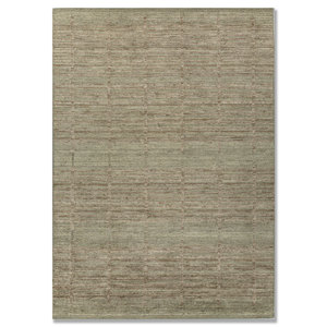Tapis en laine tissé à la main à rayures vertes Contour, style classique Jaipur FR, pour entrée, salon, couloir, rectangulaire - Hwl-181, épaisseur 10 mm, grand modèle - Product Image 1