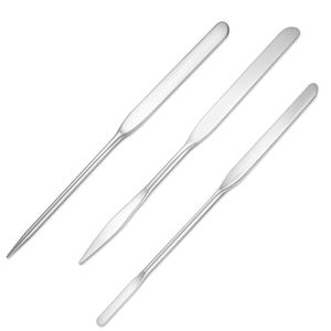 Spatules de fond de teint en métal et acier à double tranchant, outils de maquillage pour salon de beauté, 3 pièces - Product Image 2
