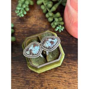 Navajo Handmade Sterling <b>Silver</b> <b>Ring</b> with Golden Hills Turquoise Size 8.25-<b>Boho</b> Statement Jewelry - Product Image 3