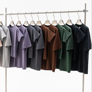 T-shirts pour hommes en gros, poids lourd, 100% coton, tricotés, coupe ample, imprimés sur mesure, options de tailles unisexes et grandes tailles - Product Image 3