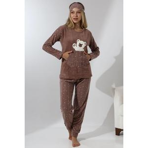 Set pigiama da donna fulvo 5014 felpato Welsoft Polar Winter con morbido orsacchiotto