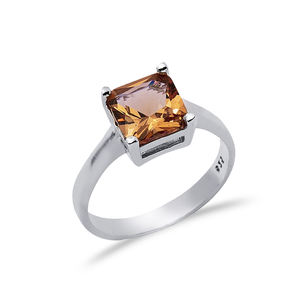 8x8mm Carré Sultanite Cluster Anneau Couleur-Changement de Pierre Précieuse Fait à la Main Turc 925 Sterling Silver avec Rhodium Finition Vente en Gros - Product Image 3