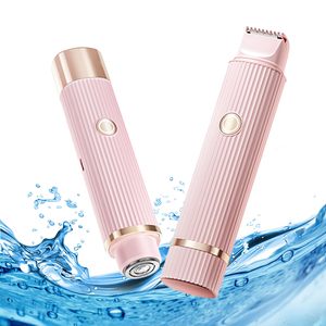 Depiladora Recargable 2 en 1 Impermeable IPX7 para Mujer, Afeitadora Eléctrica para Depilación en Seco y Húmedo, Recortadora de Vello Púbico para Uso Doméstico - Product Image 3