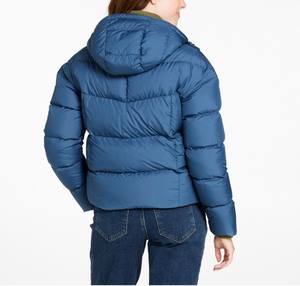 OEM Custom Solid <b>Black</b> Hooded Puffer Jacket for Men and Women Breathable Winter Casual Style with Long Print Pattern - Product Image 6