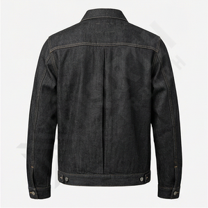 Veste en jean foncé pour homme, vêtement utilitaire structuré, style streetwear, manteau en coton, grandes poches, vêtements décontractés tendance - Product Image 2
