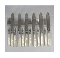 Benutzer definierte Edelstahl Gabel und Butter messer Perlmutt Griffe Besteck Set für Zuhause und Hotels