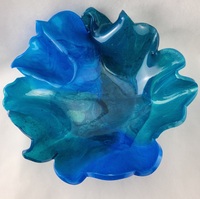 Bol ondulé en verre soufflé à la main Encrier Couleur noire Magnifique unique en son genre tourné décoratif Découvrez la beauté de notre fabrication artisanale